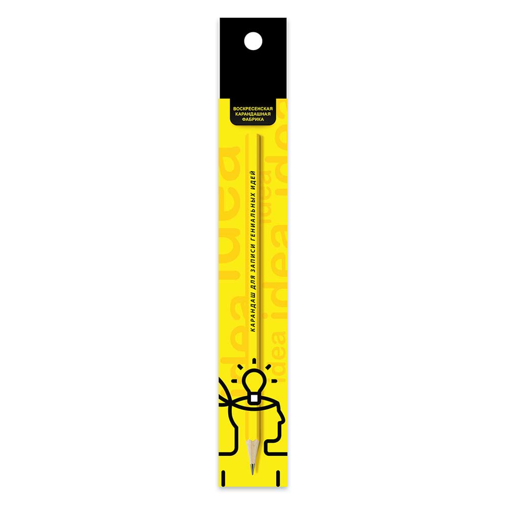 Карандаш чернографитный HB ВКФ со смешными фразами Карандаш для записи гениальных идей, арт. SUV-011