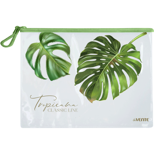 Папка конверт на молнии А5 deVENTE Tropicana прозрачная, арт. 3072314
