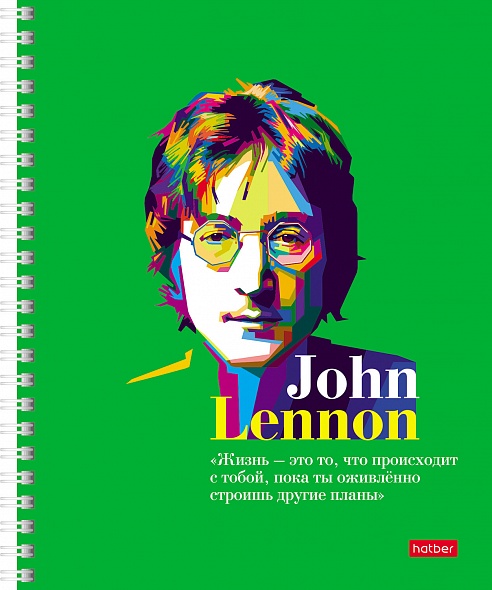 Тетрадь А5 80л клетка спираль ХАТБЕР Яркие цитаты ассорти, арт. 80Т5лВ1гр