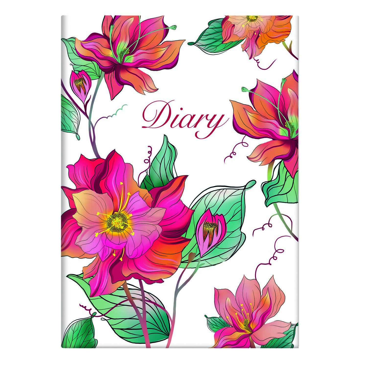 Ежедневник недатированный А5 ФЕНИКС Diary Цветочный мотив soft touch твердая обложка, арт. 61457