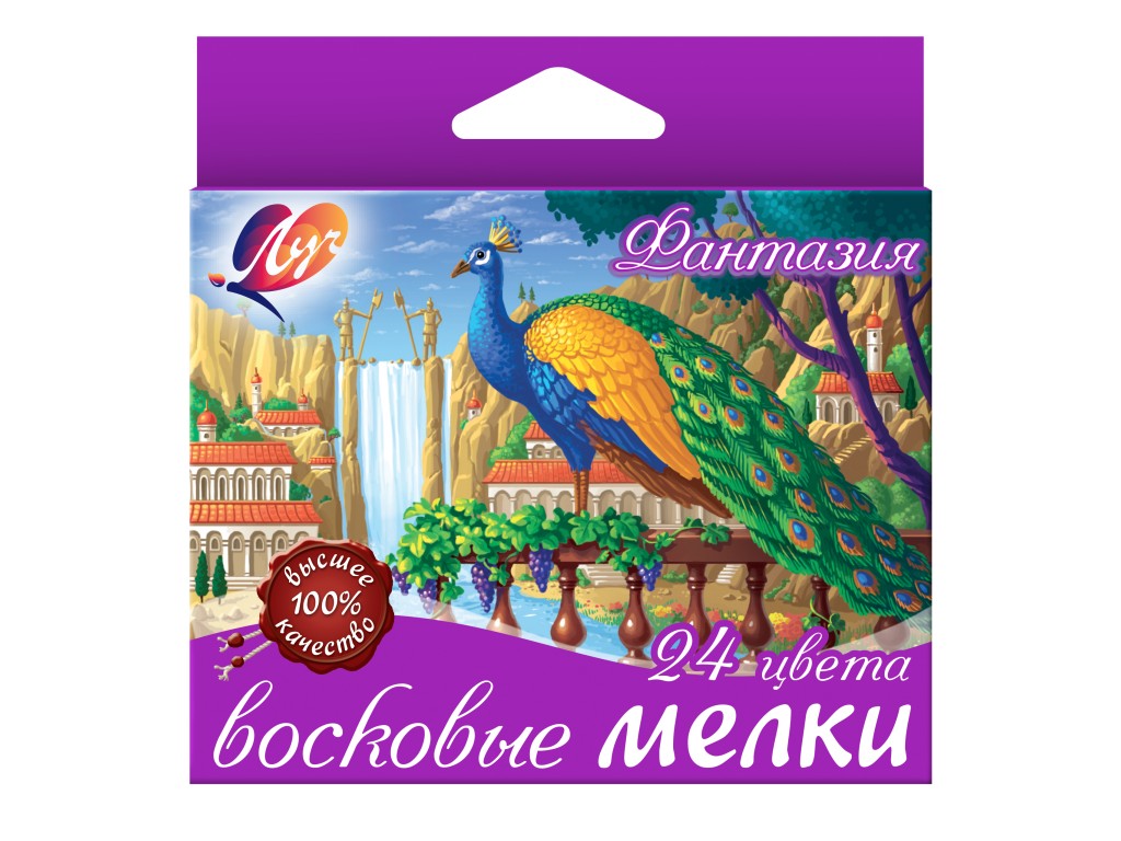 Мелки восковые 24цвета ЛУЧ Фантазия на масляной основе, арт. 25С1521-08