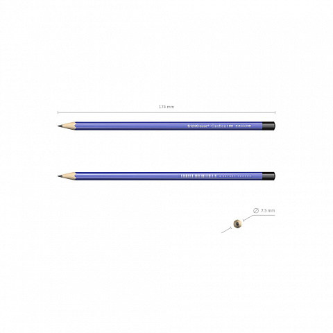 Карандаш чернографитный HB ЕRICH КRAUSE Grafica 100 корпус синий, арт. 45483/ 32847/45610