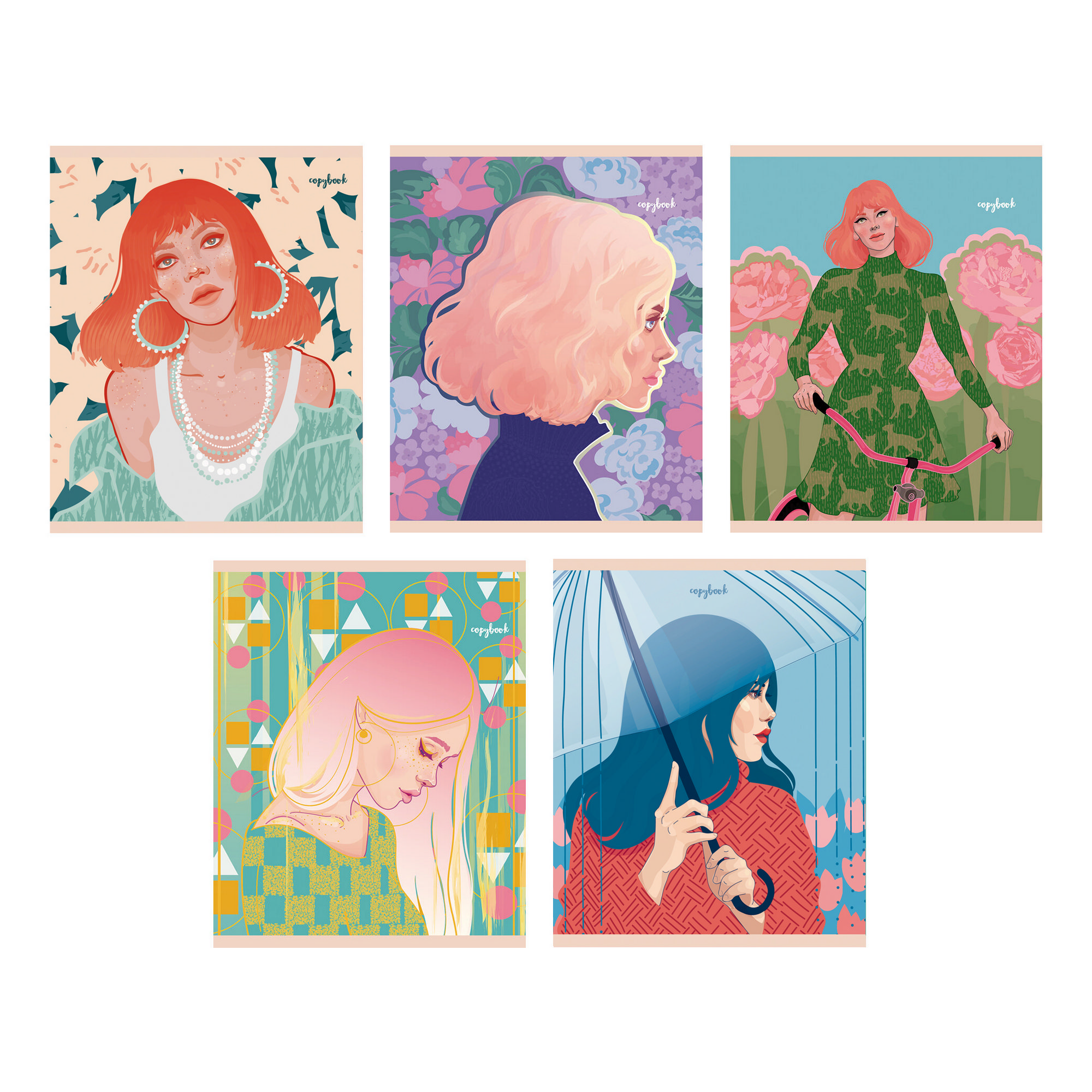 Тетрадь А5 48л клетка LISTOFF Beautiful girl ассорти, арт. ТК487807