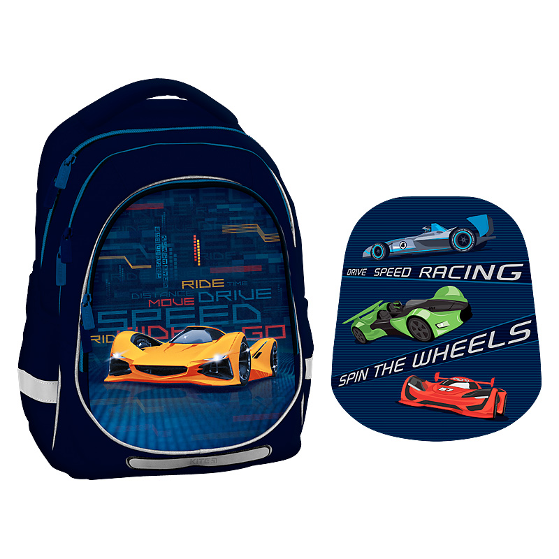 Рюкзак школьный KITE Education Fast cars мягкий ортопедическая спинка, арт. K20-700M(2p)-4