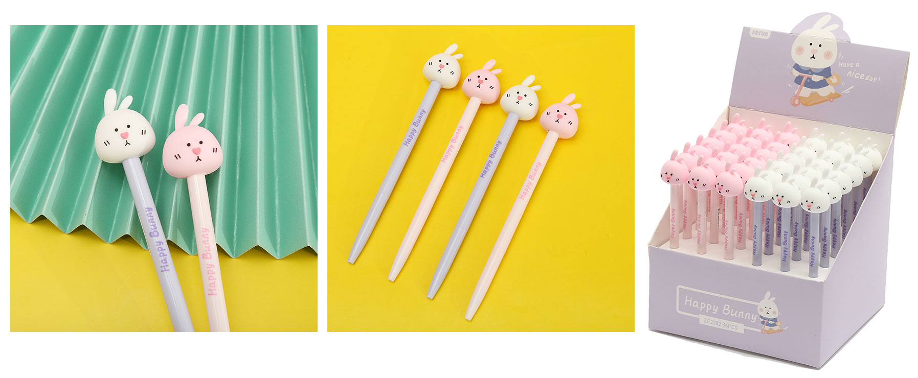 Ручка шариковая синяя с фигуркой Заяц-пухляш корпус ассорти , арт. ZF2282