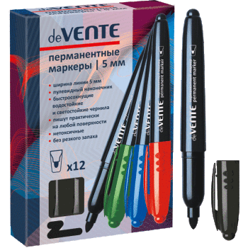 Маркер перманентный черный круглый 5мм deVENTE , арт. 5043734
