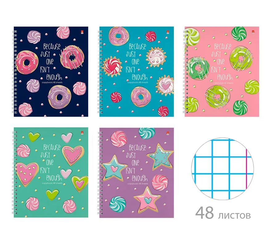 Тетрадь А5 48листов клетка АЛЬТ Сладкое настроение, арт. 7-48-827