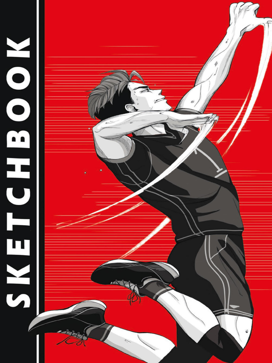 Блокнот/скетчбук А5 40л 70г/м2 ПРОФ-ПРЕСС Аниме волейболист на резинке, арт. 40-4734