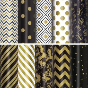 Бумага упаковочная 70*100 ЗОЛОТАЯ СКАЗКА Golden pattern ассорти, арт. 591912