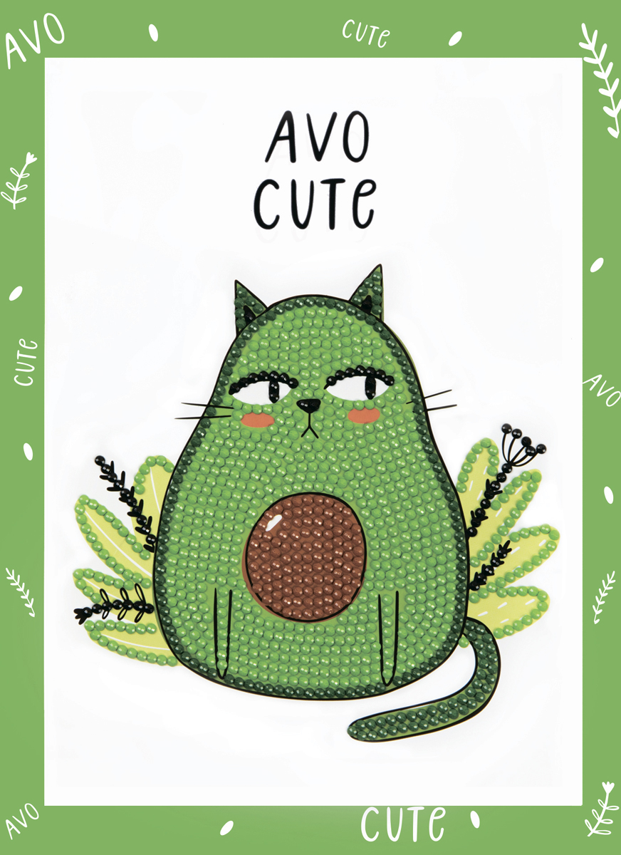 Набор для творчества Алмазная мозаика 14*19,5 АвоКот с рамкой ФРЕЯ, арт. ALVS-048