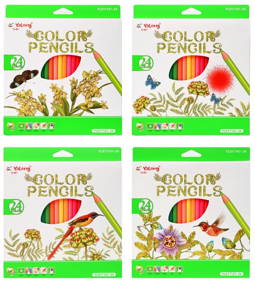 Карандаши цветные 24цвета YALONG трехгранные, арт. YL817147-24