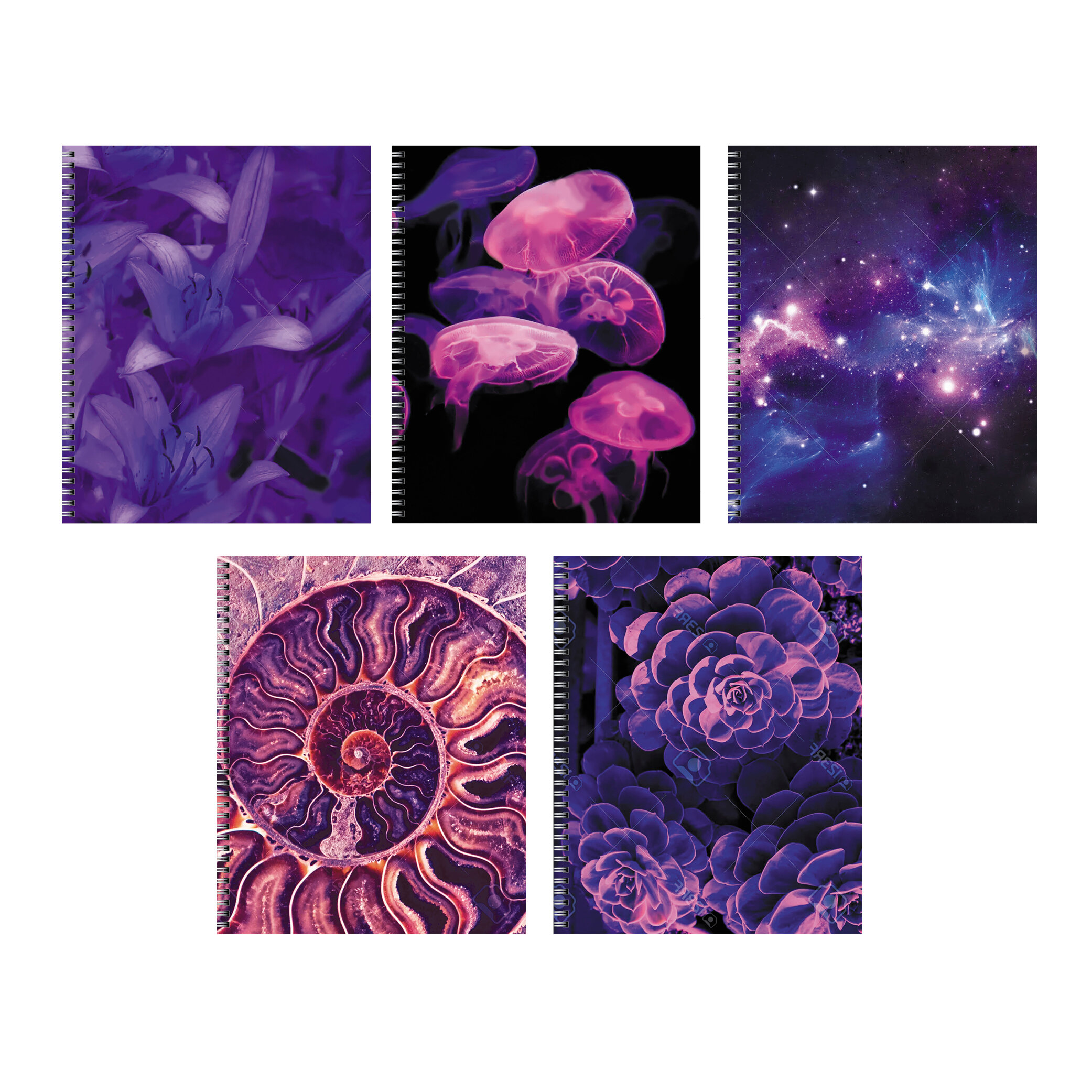 Тетрадь А5 96л клетка спираль LISTOFF Violet Mix, арт. ТС968551