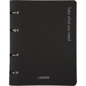Тетрадь А5  80л кл на кольцах deVENTE Take what you need искусственная кожа черная, арт. 2057610
