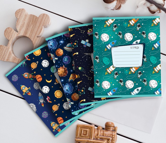 Тетрадь А5 18л клетка ПЗБМ Ракеты ассорти, арт. 017422