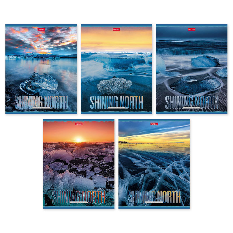 Тетрадь А5 48л клетка ХАТБЕР Сияющий север ассорти, арт. 48Т5фВ1