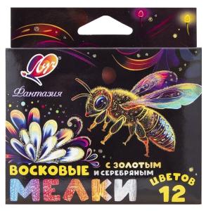 Мелки восковые 10цв+золото/серебро ЛУЧ Фантазия на масляной основе, арт. 35С2302-08
