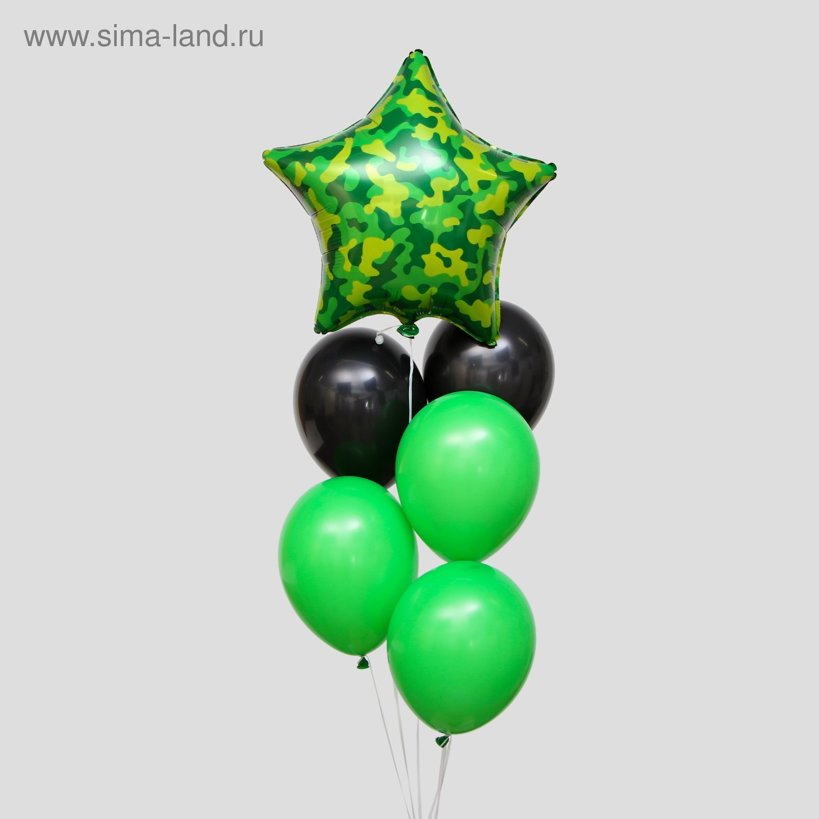 Букет из шаров Камуфляж СТРАНА КАРНАВАЛИЯ фольга/латекс 6шт/уп, арт. 4881096