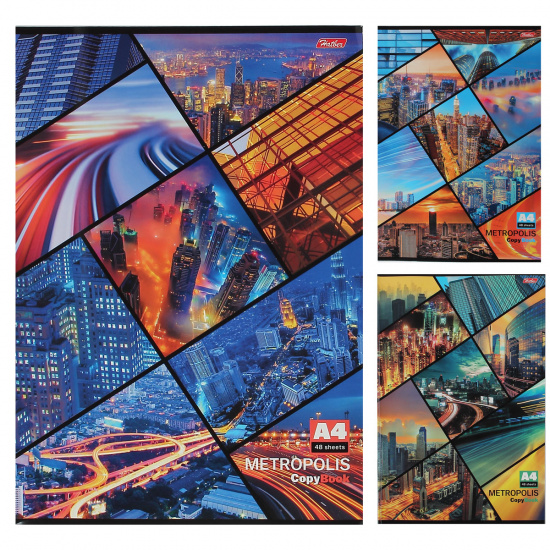 Тетрадь А4  48л клетка ХАТБЕР Метрополис, арт. 48Т4B3