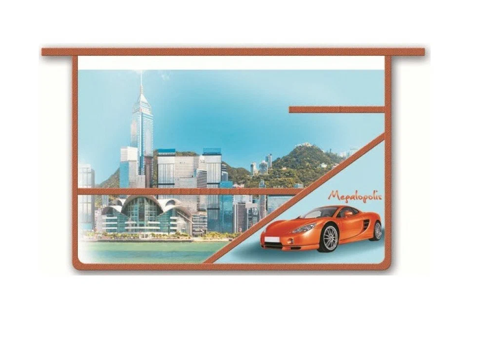 Папка для труда А4 на молнии 2 отделения ФЕНИКС Авто и мегаполис, арт. 40550