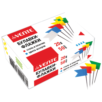 Кнопки силовые флажки 50шт deVENTE цветные , арт. 4130500
