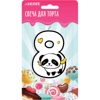 Свеча Цифра 8 deVENTE Панда, арт. 9060119