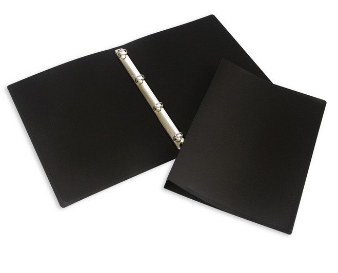 Папка на 4-х кольцах А4 25мм пластиковая WORKMATE черная, арт. 053000600