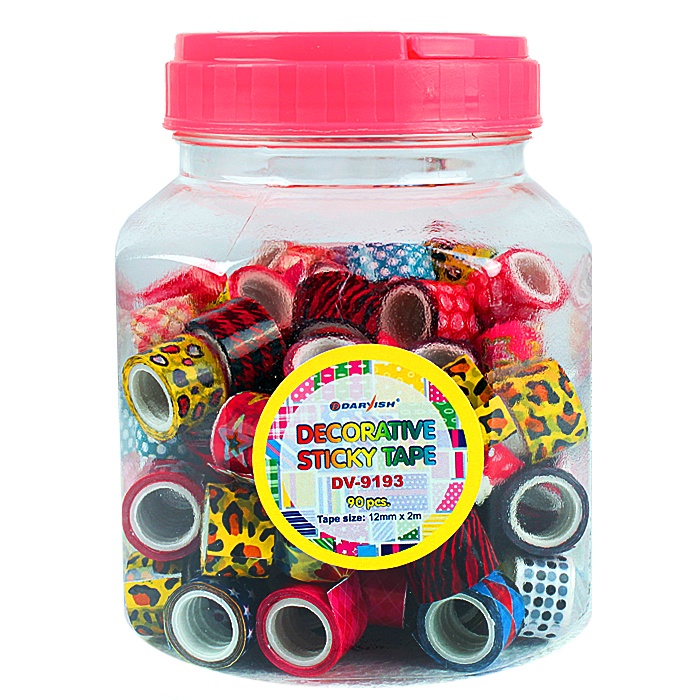 Скотч декоративный 12мм*2м DARVISH ассорти, арт. DV-9193