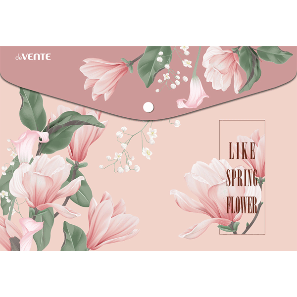 Папка конверт на кнопке А4 150мкм deVENTE Spring flower, арт. 3079510