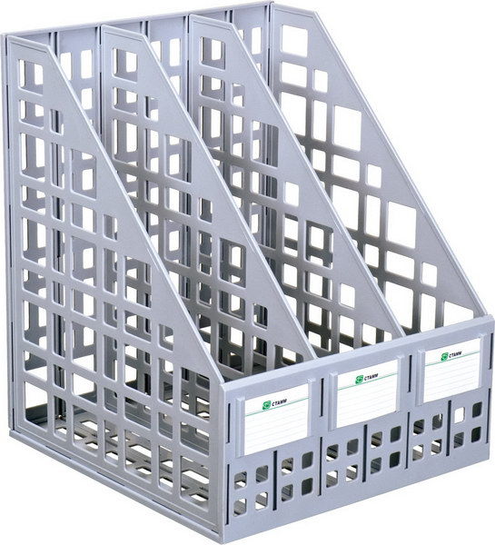 Лоток вертикальный 3-х секционный СТАММ сборный серый , арт. ЛТ80