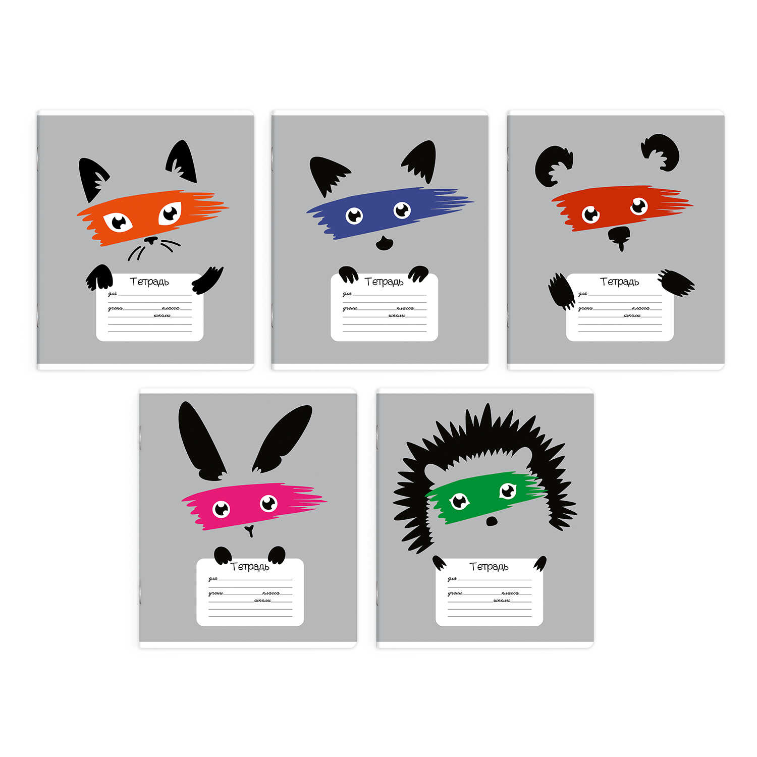 Тетрадь А5 24л клетка ФЕНИКС Подозреваемые зверюшки ассорти, арт. 56666