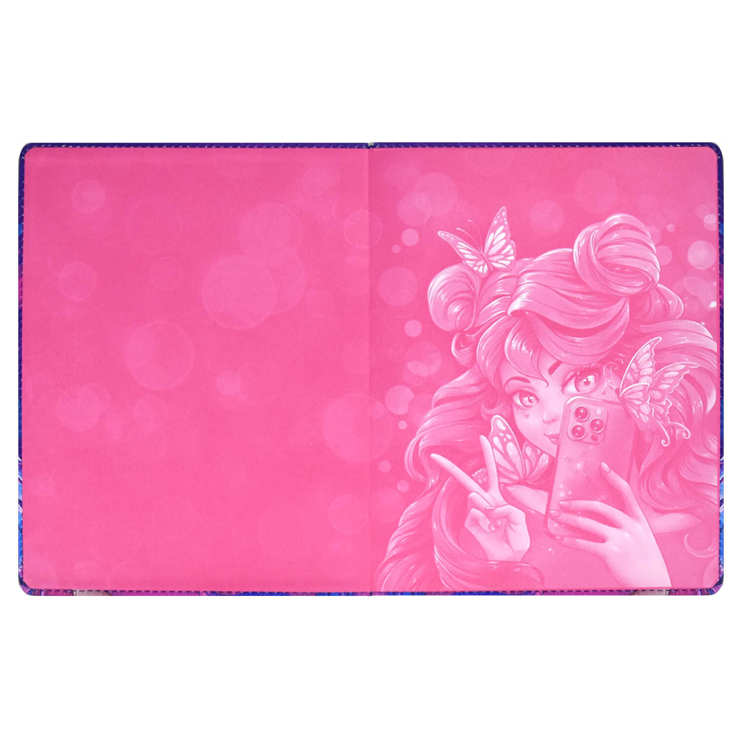 Дневник 1-11 класс твердая обложка искуственная кожа ФЕНИКС Девушка с телефоном, арт. 63125