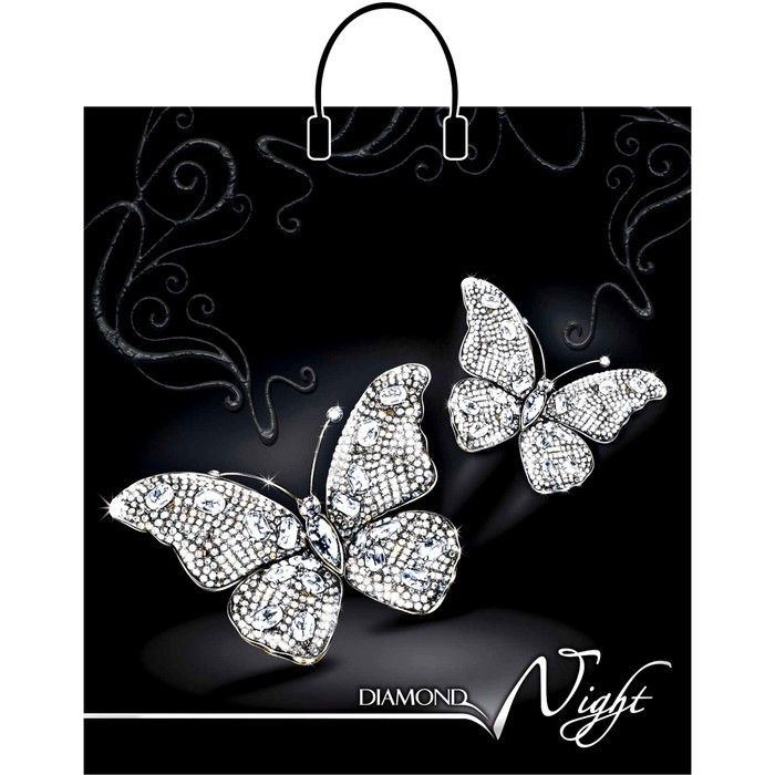 Пакет полиэтиленовый пластиковые ручки 40*44 ИНТЕРПАК Diamond night , арт. 1793225