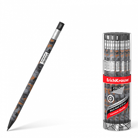 Карандаш автоматический с точилкой 2,0мм ERICH KRAUSE ColorTouch Rough Native корпус soft-touch , арт. 48187