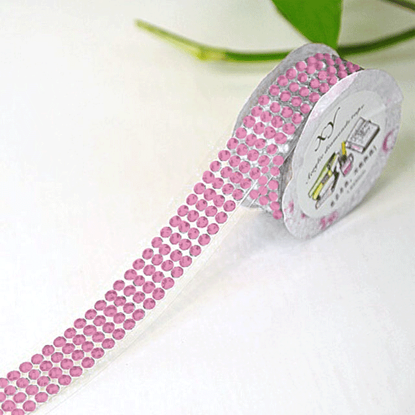 Лента декоративная с клеевой основой 16мм*50см Стразы розовые deVENTE, арт. 9040223