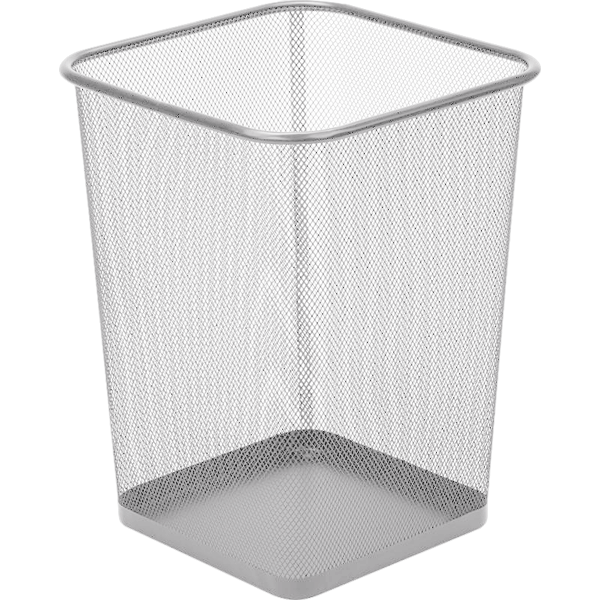 Корзина для бумаг 10л квадратная сетчатая метал серая deVENTE, арт. 4106002