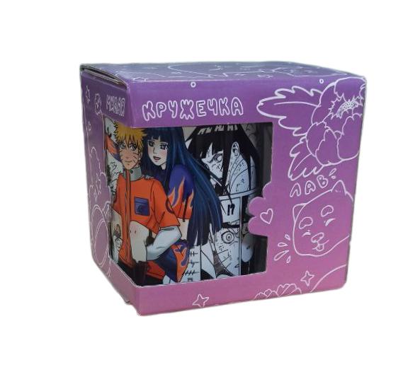Кружка 330 мл Наруто и Хината в подарочной коробке, арт. КР-311 