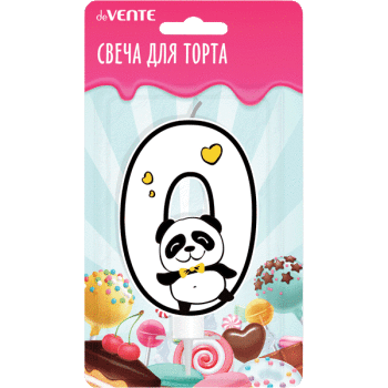 Свеча Цифра 0 deVENTE Панда, арт. 9060111