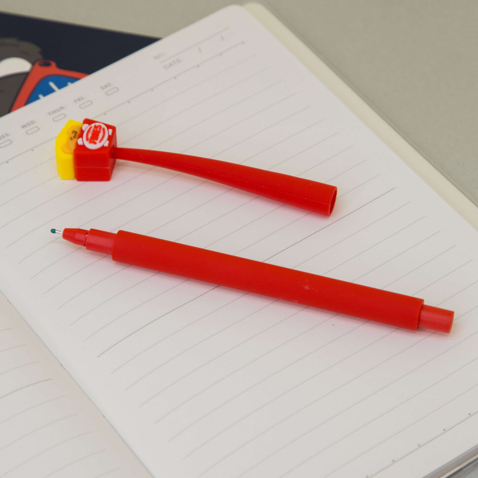 Ручка гелевая синяя с фигуркой Bear fast food корпус силиконовый ассорти, арт. K-kk-7902