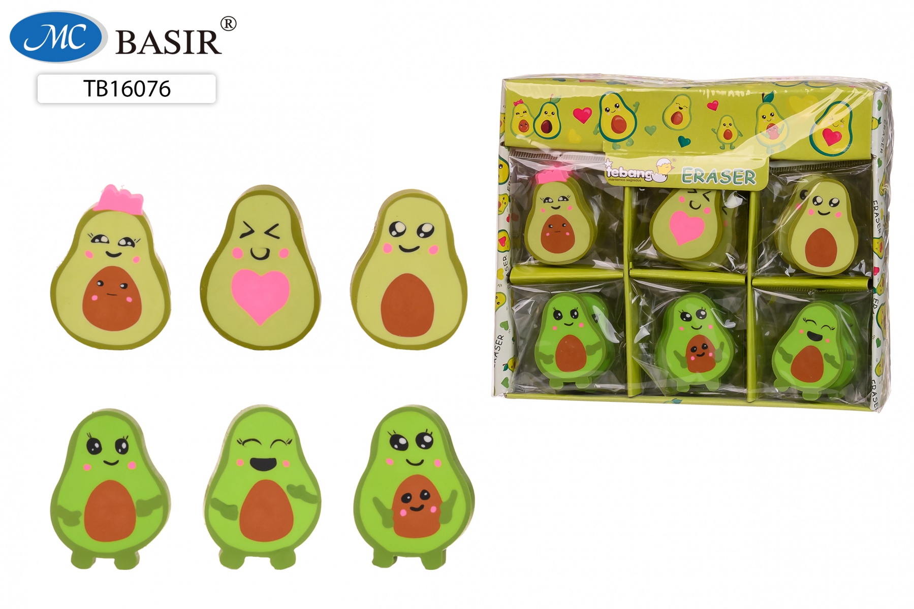 Ластик фигурный MC BASIR Авокадо ассорти , арт. TB-16076