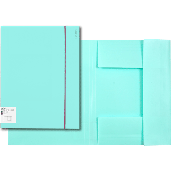 Папка на резинках А4 deVENTE Pastel бирюзовая, арт. 3070801