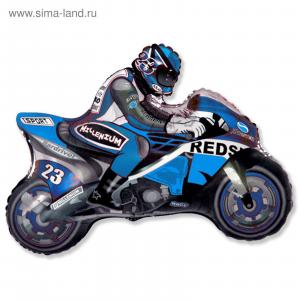 Шар фольгированный 30" Мотоциклист FLEXMETAL синий, арт. 1268126/1207-0831