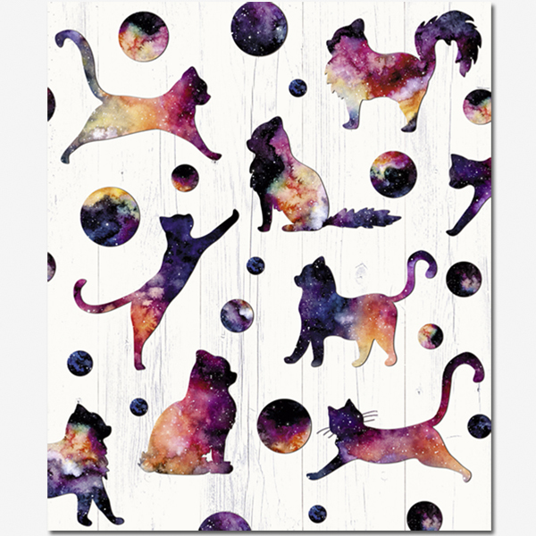 Тетрадь А5 48л клетка ПОЛИНОМ Космические коты ассорти, арт. 3015