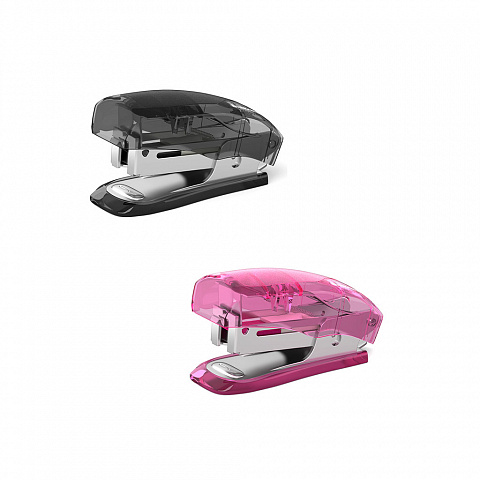Степлер 24 мощность 20листов ERICH KRAUSE Elegance мини с антистеплером полупрозрачный ассорти, арт. 2187/2183