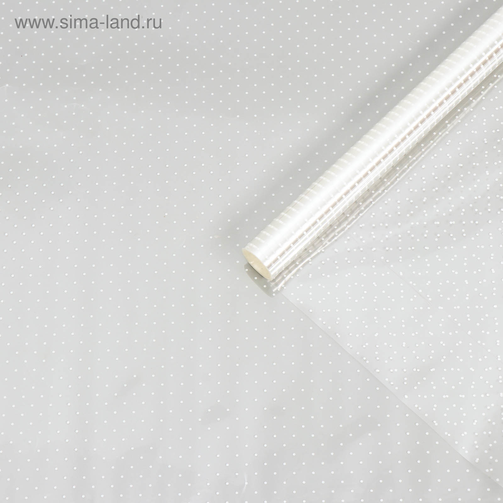 Пленка для цветов 70*7,6м Точки белый рисунок, арт. 1905