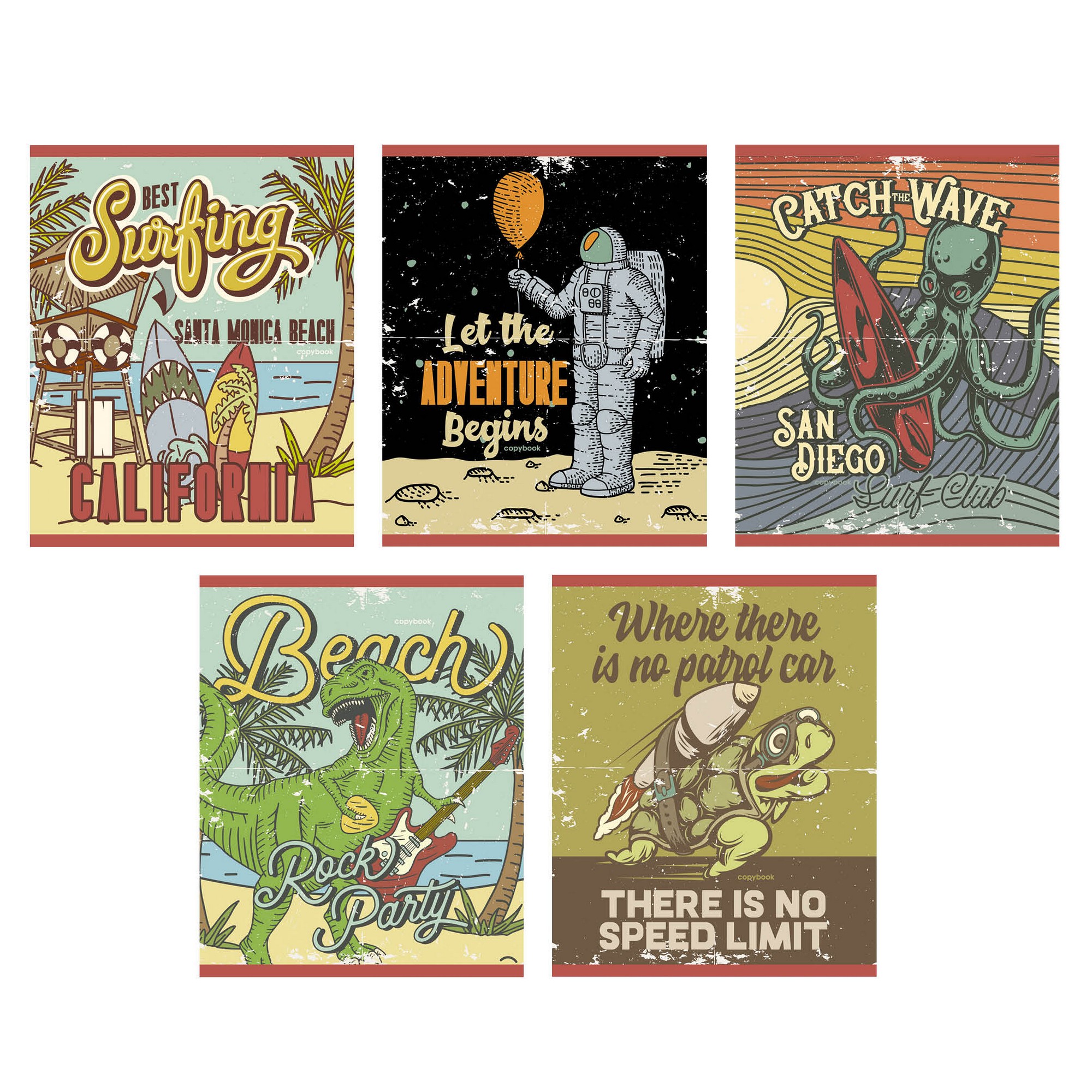 Тетрадь А5 48л клетка LISTOFF Винтажные комиксы ассорти, арт. ТК487109