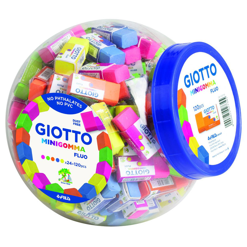 Ластик GIOTTO 38*15*16 Minigomma fluo ассорти, арт. F232700