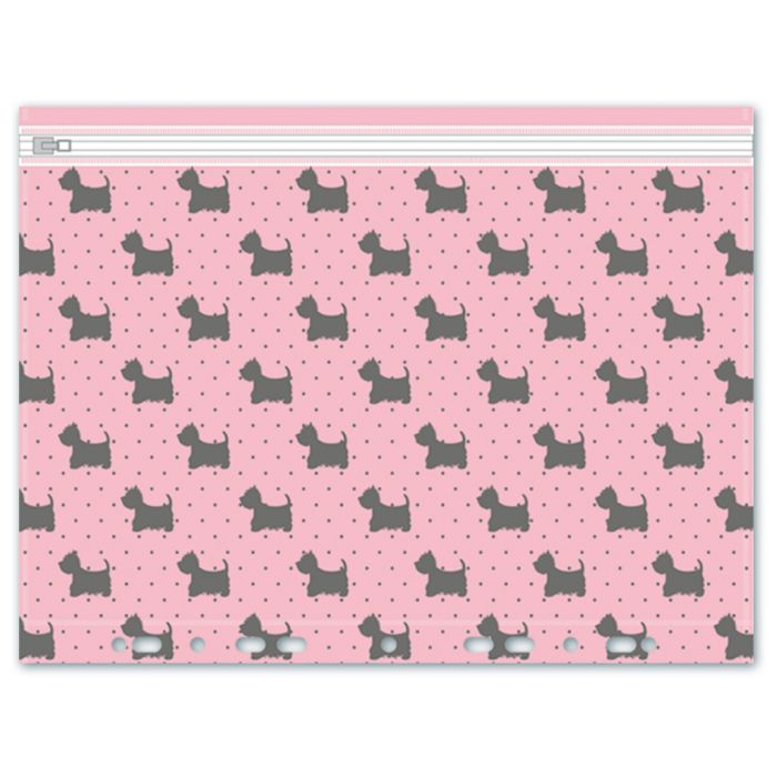 Папка конверт на молнии с перфорацией А4 ФЕНИКС Собачки , арт. 46703