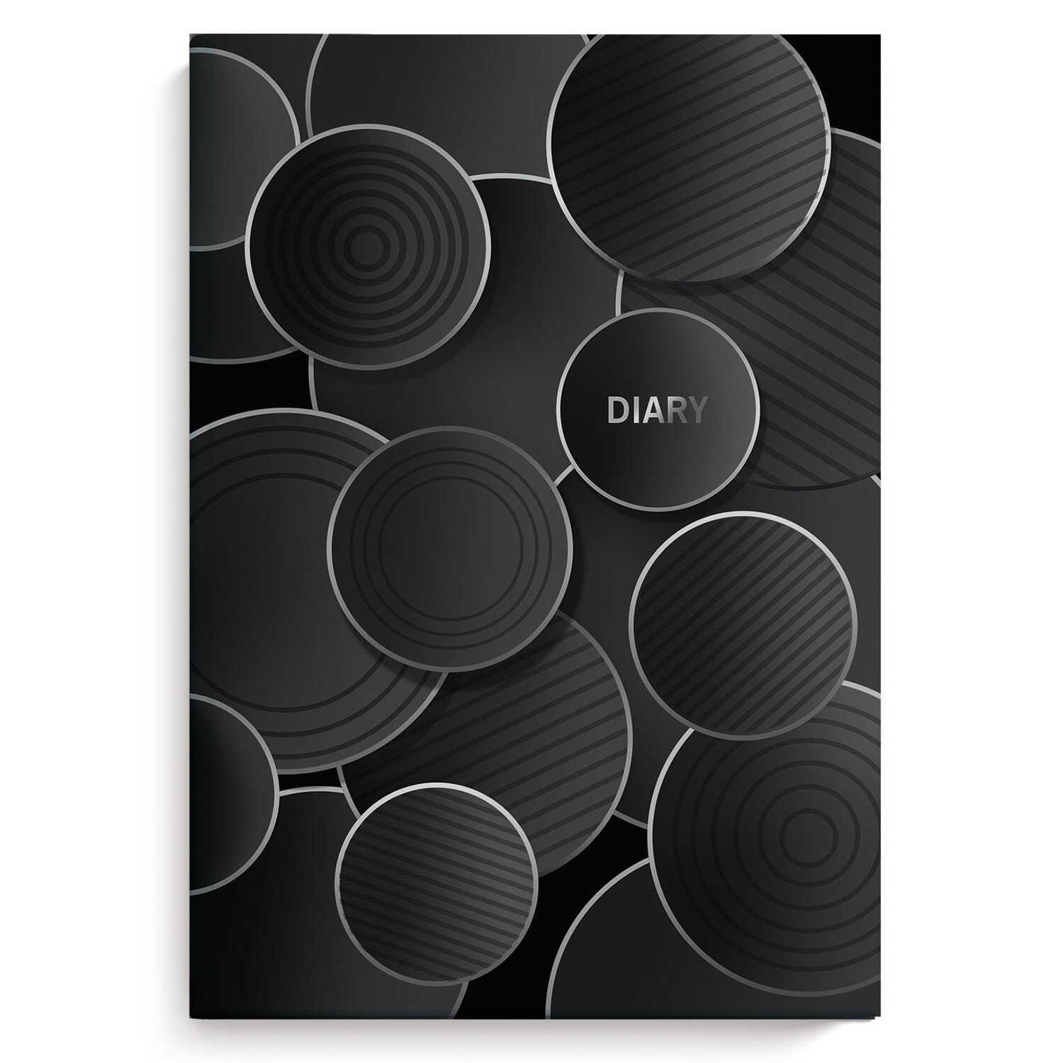 Ежедневник недатированный А5 ФЕНИКС Diary Черные шары soft touch твердая обложка, арт. 58253