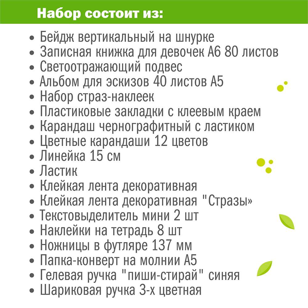 Набор канцелярский Авокадо 19 предметов в крафт коробке, арт. КМ-0000Ав2/19