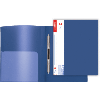 Папка скоросшиватель пластиковая с пружинным механизмом+карман deVENTE Daily синяя, арт. 3111707